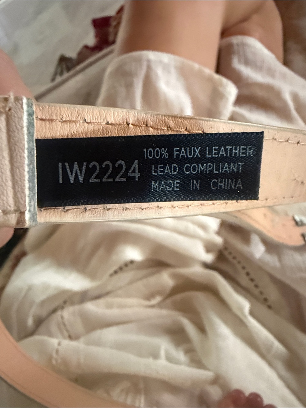 Free People Cream Leather Belt with Engraved Silver Buckle western - Picture 3 of 7